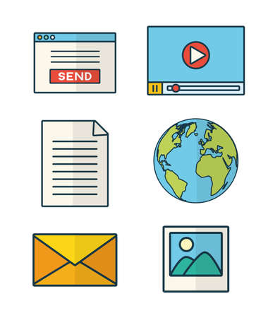 send email set message letter message vector illustrationのイラスト素材