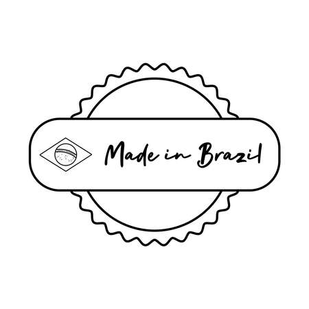 made in brazil banner with seal stamp vector illustration designのイラスト素材