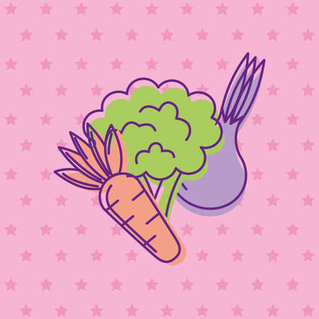 Healthy and organic food design, Fresh natural market product quality and eco theme Vector illustrationのイラスト素材