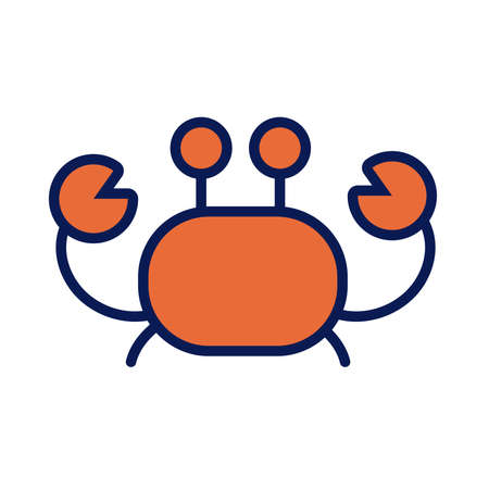 crab sea animal line and fill style icon vector illustration designのイラスト素材