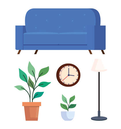home set icons design, room and decoration theme Vector illustrationのイラスト素材