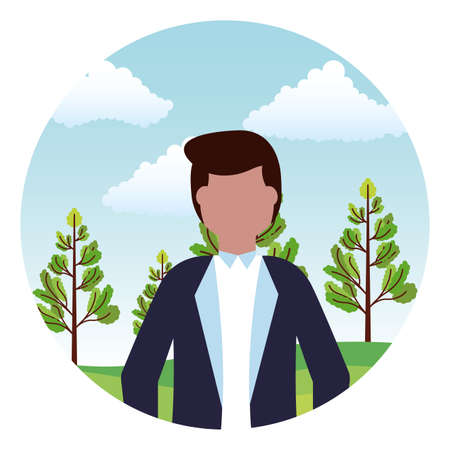 wedding day groom character outdoors vector illustrationのイラスト素材