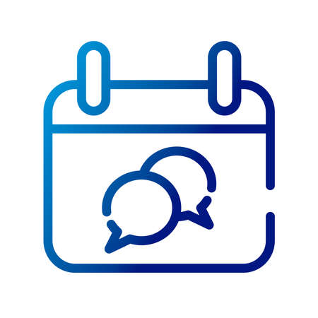 calendar reminder with speech bubble gradient style icon vector illustration designのイラスト素材