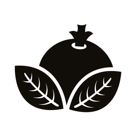 autumn ovates leaves with seed silhouette style icon vector illustration designのイラスト素材