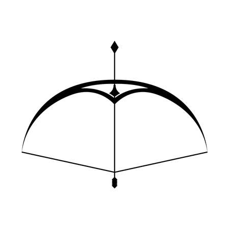 Arrow and bow black design of Weapon archery cupid and vintage theme Vector illustrationのイラスト素材