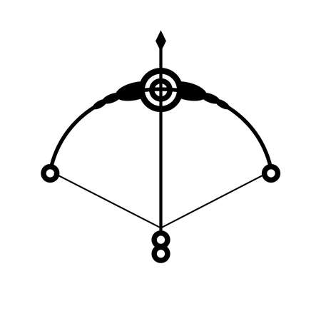 Arrow and bow black design of Weapon archery cupid and vintage theme Vector illustrationのイラスト素材