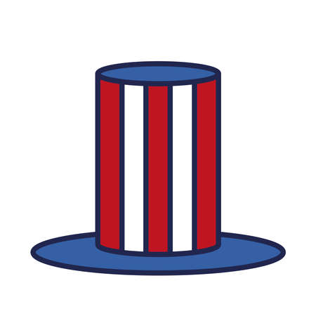 Usa hat line and fill style icon design, United states of america theme Vector illustrationのイラスト素材
