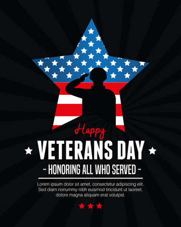 star and soldier of american veterans day vector illustration designのイラスト素材