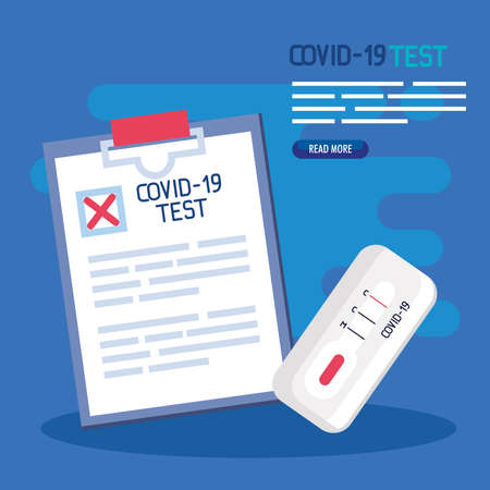 covid 19 virus test medical document design of ncov cov and coronavirus theme Vector illustrationのイラスト素材