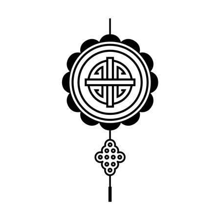 Chinese fortune hanger lind design, China culture asia and oriental theme Vector illustrationのイラスト素材