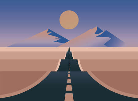 Landscape of street with moon design, nature and outdoor theme Vector illustrationのイラスト素材