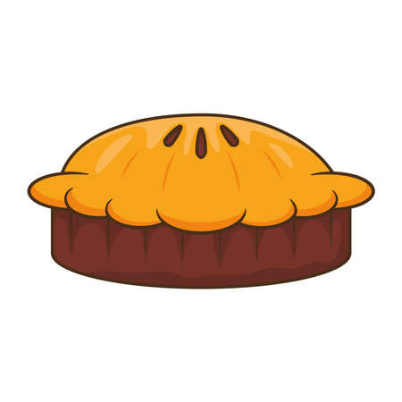 thanksgiving sweet pie delicious icon vector illustration designのイラスト素材