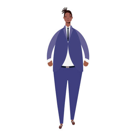 afro ethnic man with business suit character icon vector illustration designのイラスト素材