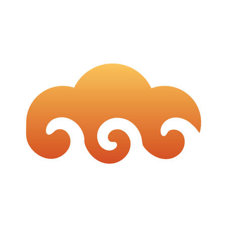 golden chinese cloud sky isolated icon vector illustration designのイラスト素材