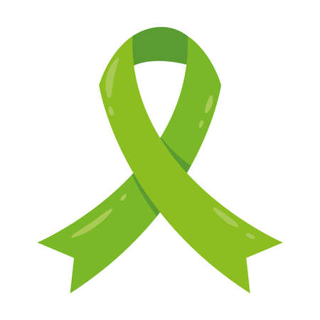 green ribbon campaign isolated icon vector illustration designのイラスト素材