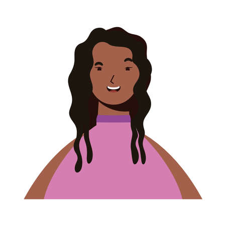 afro ethnic woman character icon vector illustration designのイラスト素材