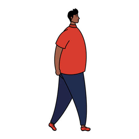 afro young man avatar character vector illustration designのイラスト素材