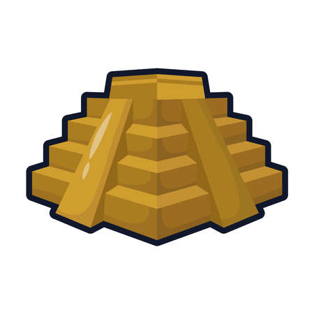mexican pyramid culture flat style icon vector illustration designのイラスト素材