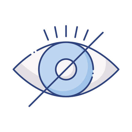 blind eye with denied symbol flat style icon vector illustration designのイラスト素材