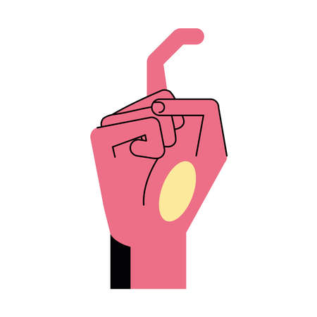 hand sign language x line and fill style icon design of People help and finger theme Vector illustrationのイラスト素材