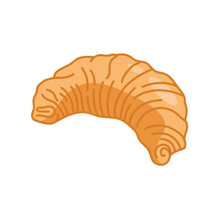 croissant bread line and fill style icon design, bakery food shop breakfast traditional quality premium cooking menu meal theme Vector illustrationのイラスト素材
