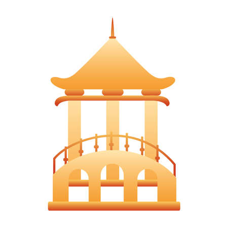 chinese tower columns structure icon vector illustration designのイラスト素材