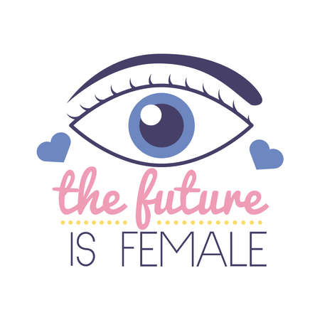 the future is female feminism lettering flat style icon vector illustration designのイラスト素材