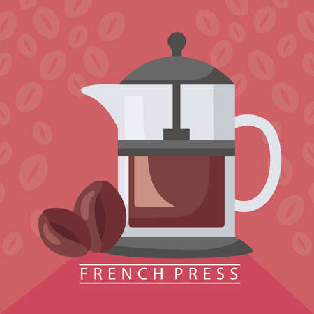 coffee brewing methods poster with french press maker vector illustration designのイラスト素材