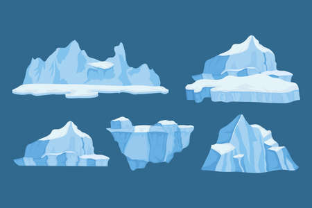 bundle of icebergs blocks icons vector illustration designのイラスト素材