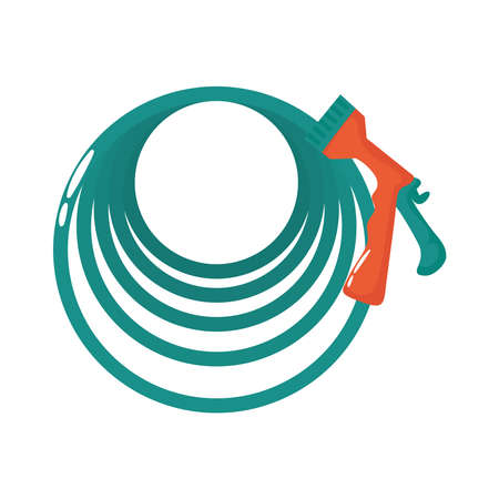 garden hose tool flat style icon vector illustration designのイラスト素材