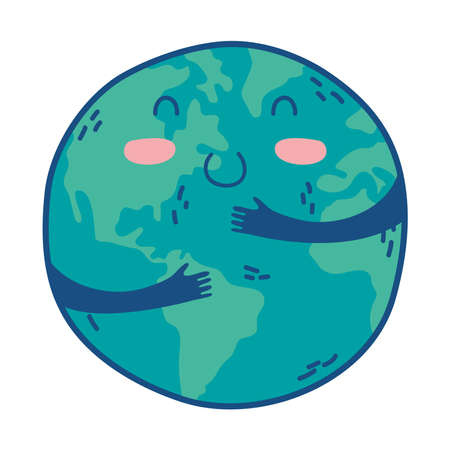 world planet earth character vector illustration designのイラスト素材