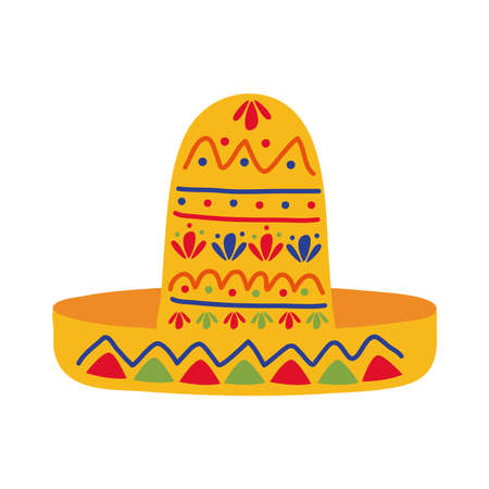 traditional mexican hat flat style icon vector illustration designのイラスト素材
