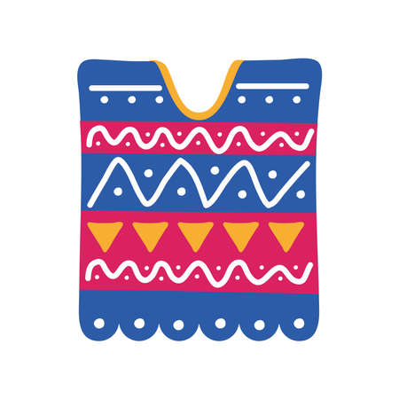 mexican culture poncho flat style vector illustration designのイラスト素材