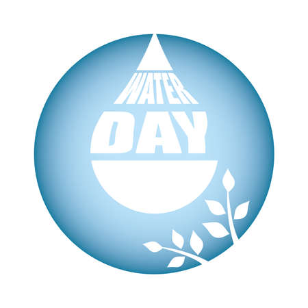 water day message in drop liquid icon vector illustration designのイラスト素材