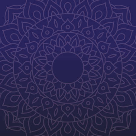 Mandala on blue background design of Bohemic ornament indian and decoration theme Vector illustrationのイラスト素材