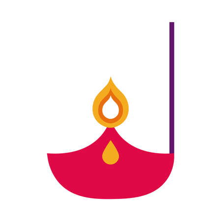 diwali candle hanging flat style icon vector illustration designのイラスト素材