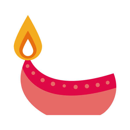 diwali candle flat style icon vector illustration designのイラスト素材