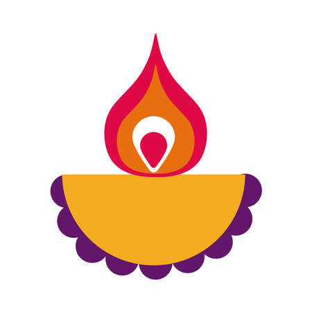 diwali candle flat style icon vector illustration designのイラスト素材