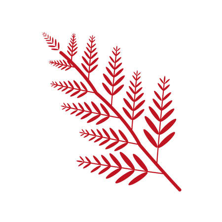 autumn branch with leaves plants seasonal vector illustration designのイラスト素材