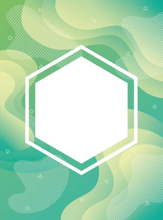 green vibrant colors background with frame vector illustration designのイラスト素材