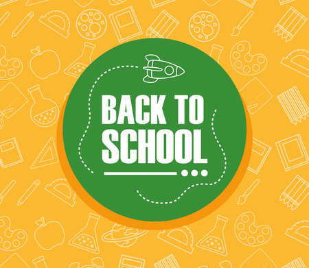 back to school poster with vector illustration designのイラスト素材