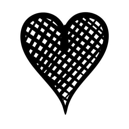 heart love checkered work art silhouette style vector illustration designのイラスト素材