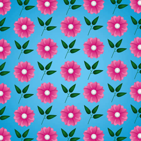 flowers leaves foliage nature background vector illustration vector illustrationのイラスト素材