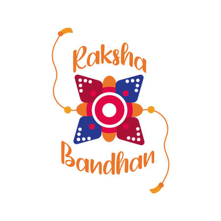 happy raksha bandhan flower wristband accessory flat style vector illustration designのイラスト素材