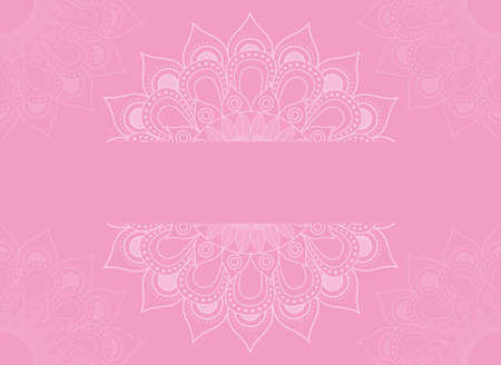 beautiful mandala with pink color background vector illustration designのイラスト素材
