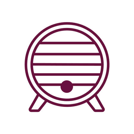 wine wooden barrel line style icon vector illustration designのイラスト素材
