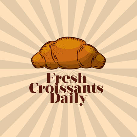 Croissant read design, Bakery food shop traditional quality style and breakfast theme Vector illustrationのイラスト素材