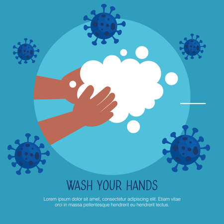 wash your hands design, Hygiene wash health and clean theme Vector illustrationのイラスト素材