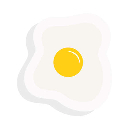 egg sticker and flat style icon design, food eat restaurant and menu theme Vector illustrationのイラスト素材