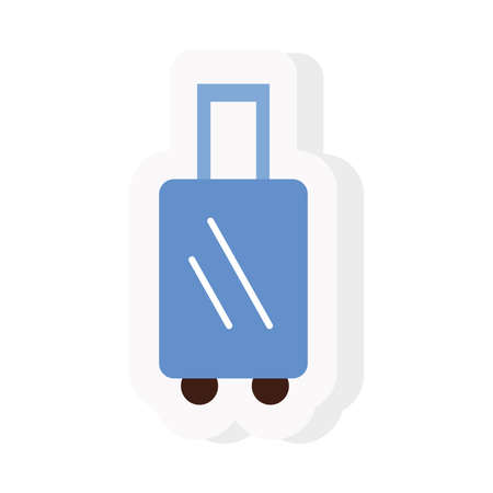 travel bag sticker and flat style icon design, trip tourism and journey theme Vector illustrationのイラスト素材